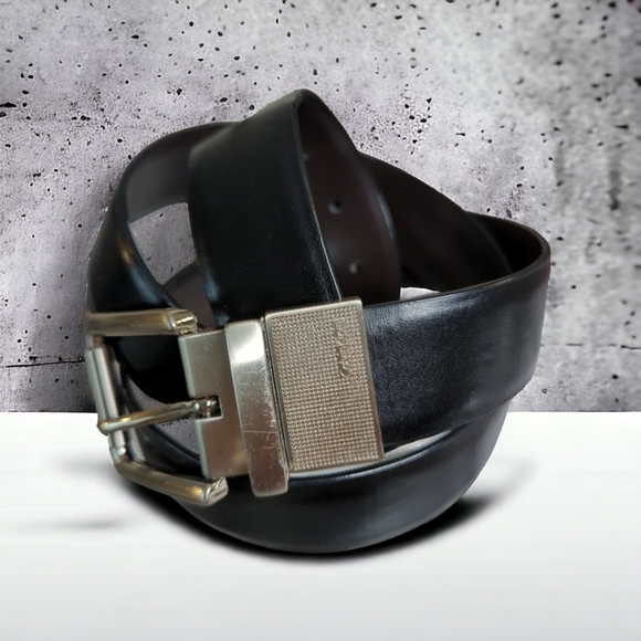 Calvin Klein Men's Reversible Genuine Leather Belt Black/Brown 7545696 - Picture 10 of 12
